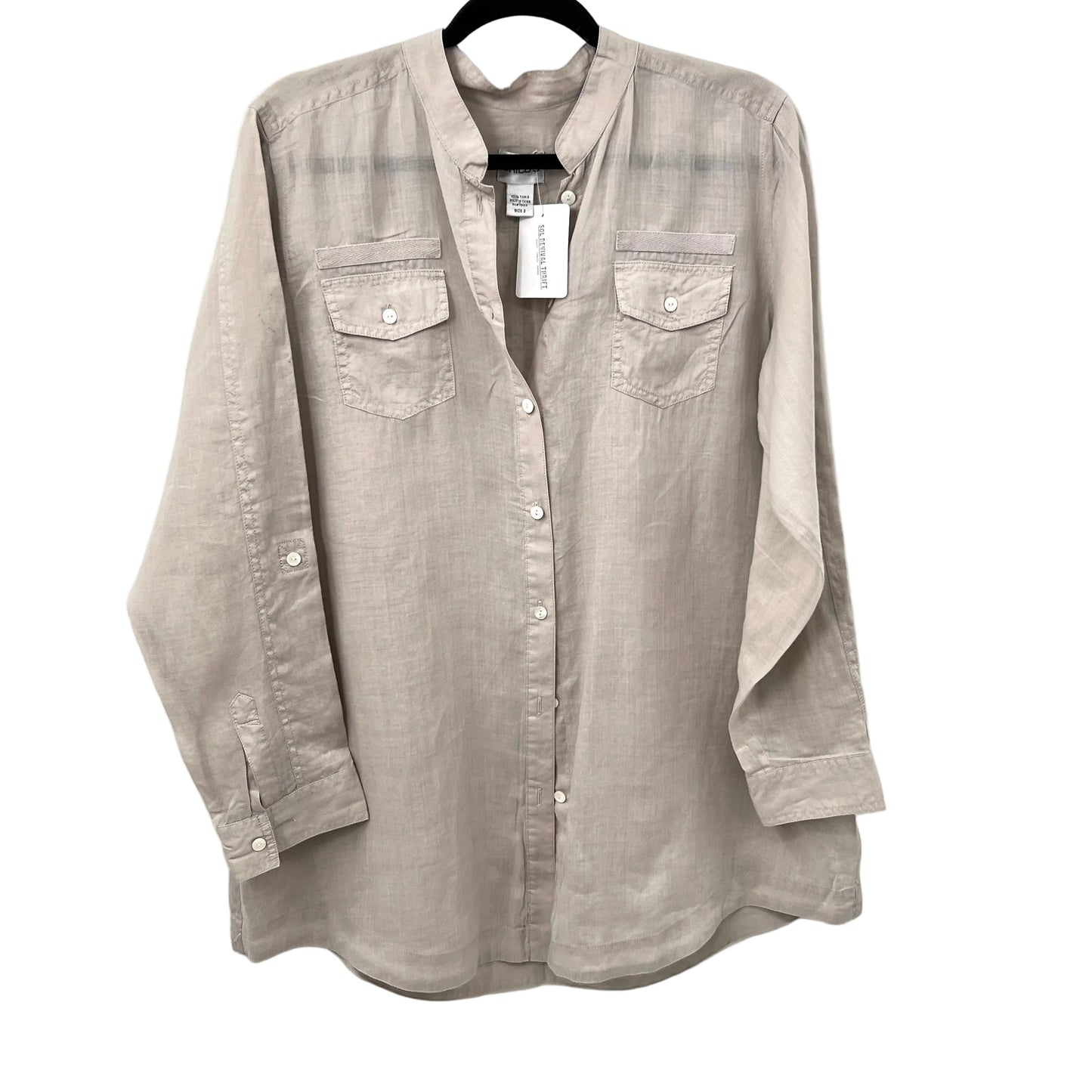Chico's Pure Ramie Blouse Long Sleeves Blouse