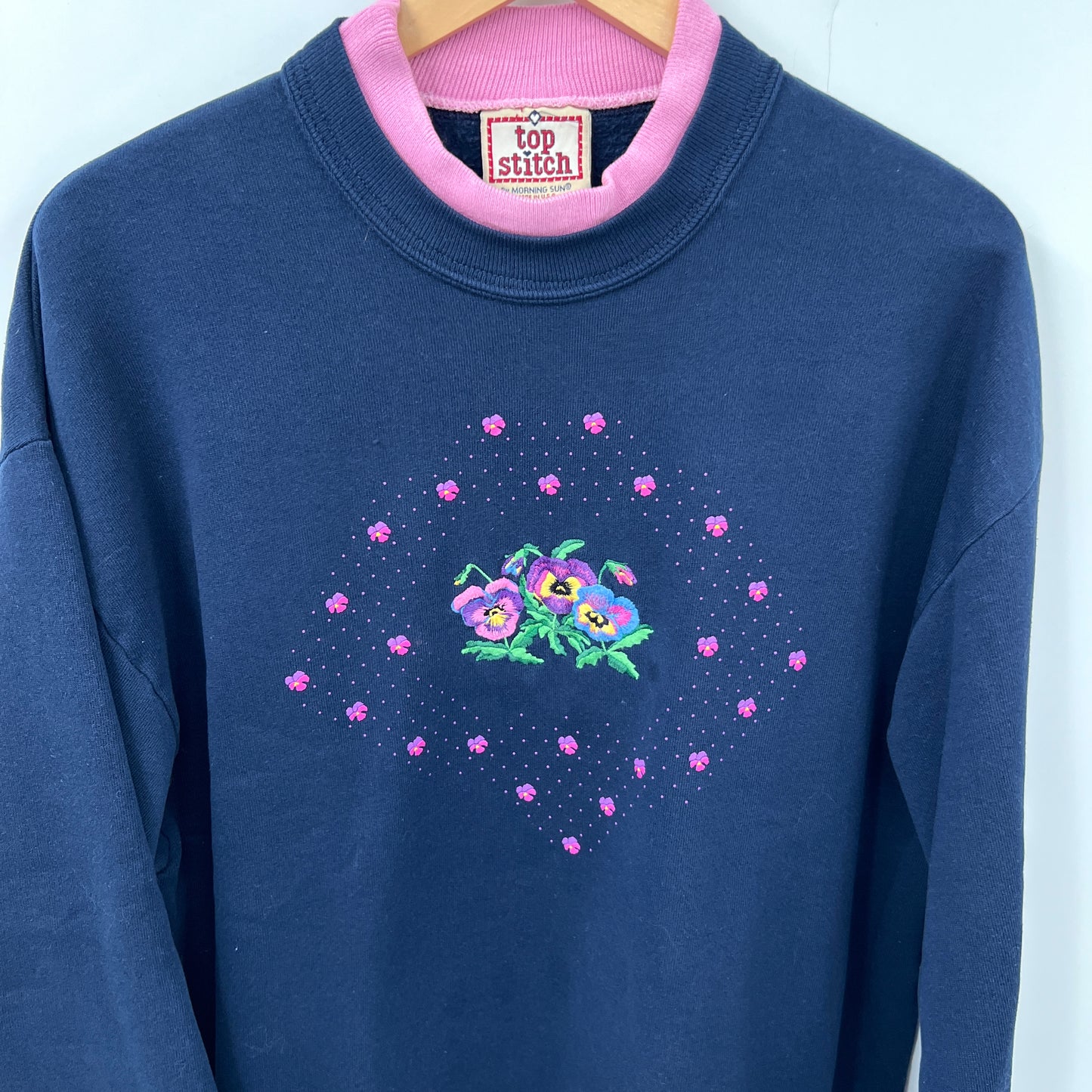 Vintage Top Stich Embrodered Crewneck