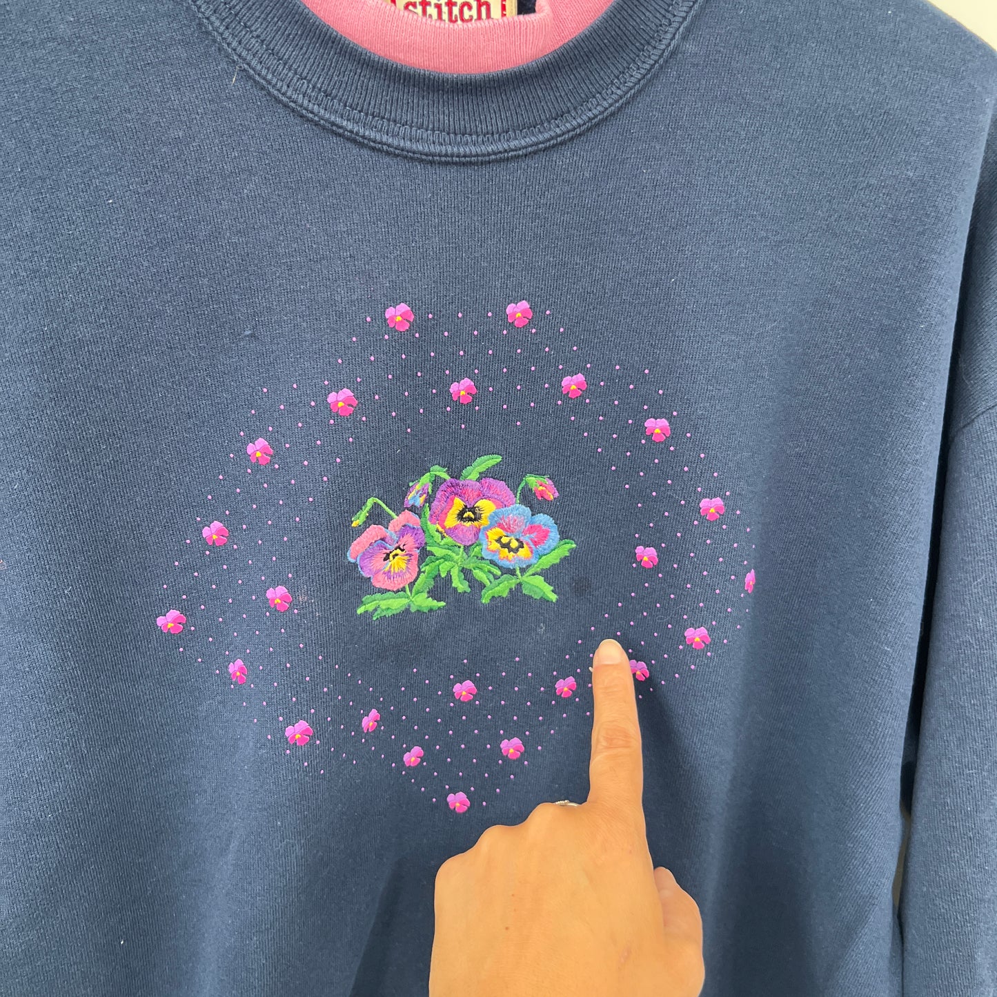 Vintage Top Stich Embrodered Crewneck