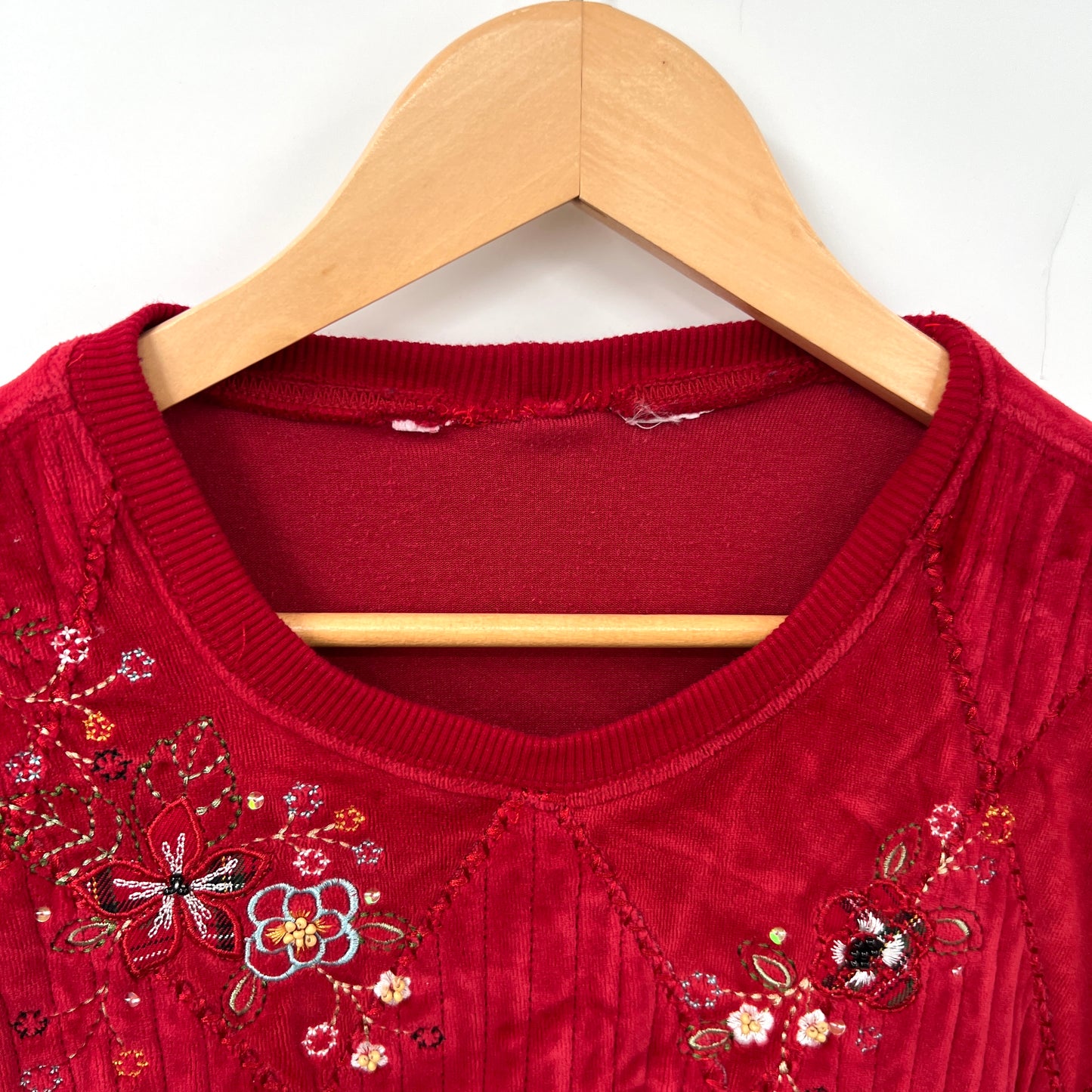 Vintage Velour Embroidered Crewneck