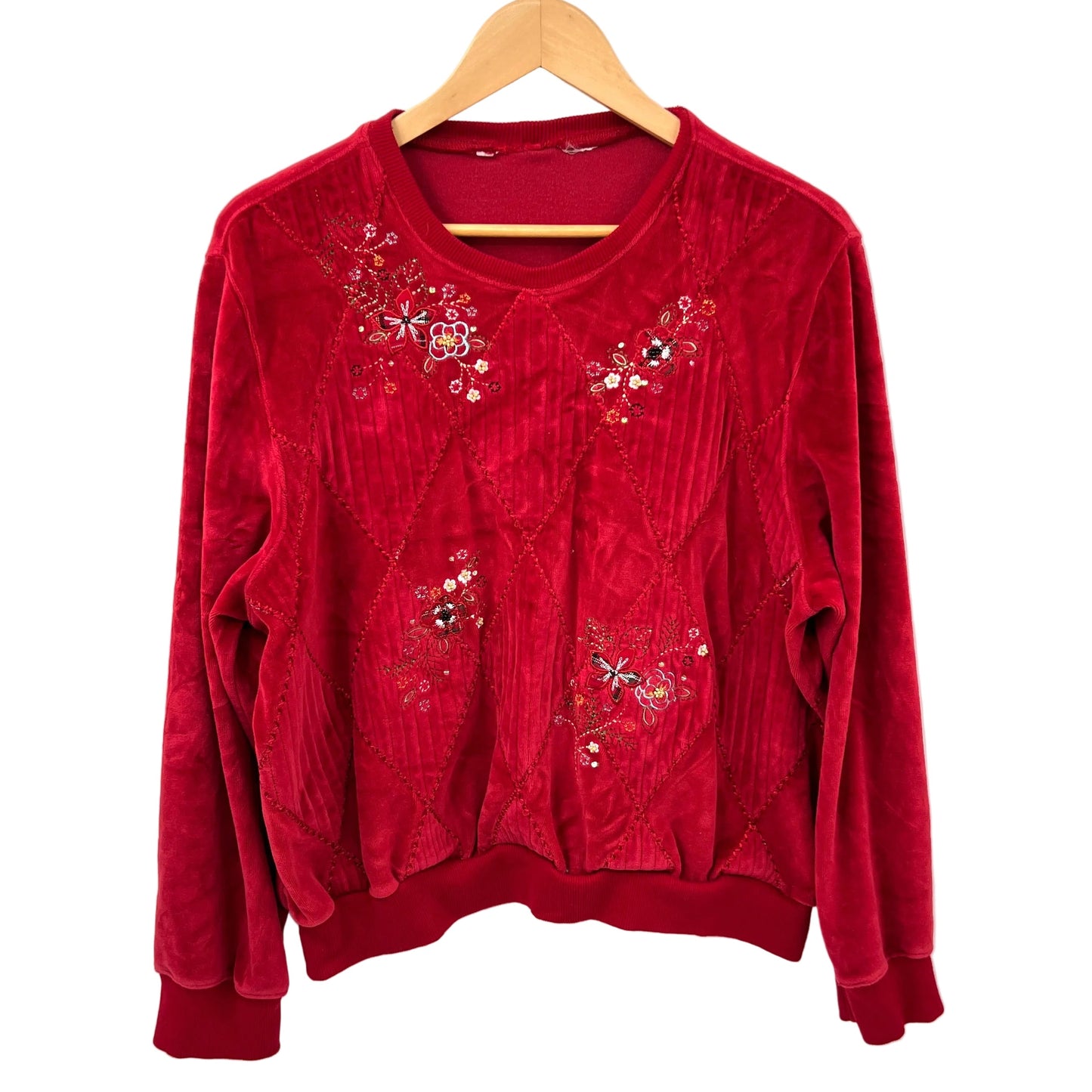 Vintage Velour Embroidered Crewneck