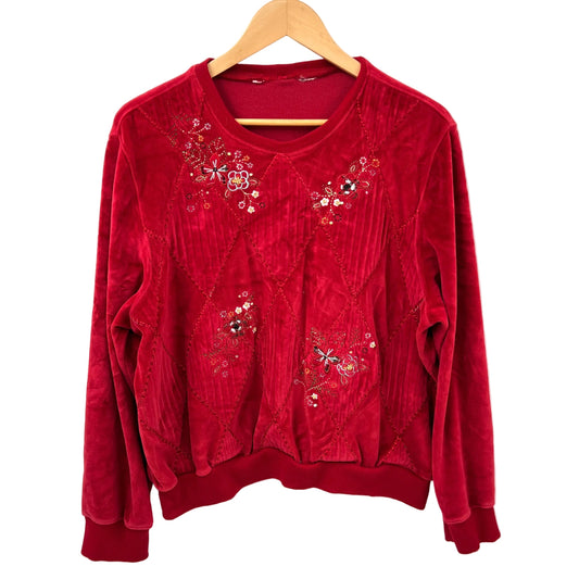 Vintage Velour Embroidered Crewneck