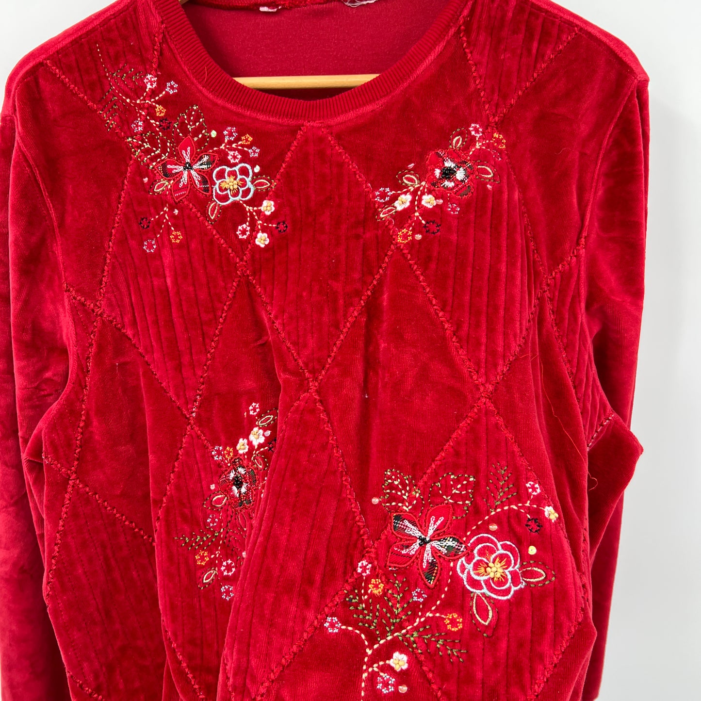 Vintage Velour Embroidered Crewneck