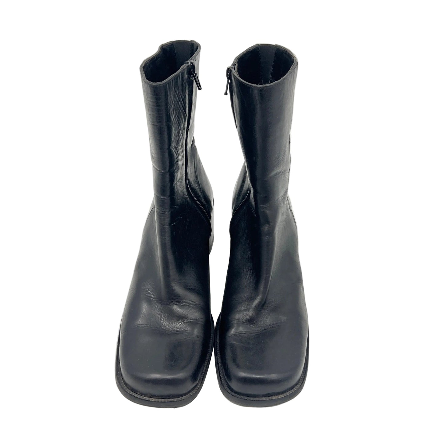 Vintage Bravo Browns Leather Square Toe Heels Boots