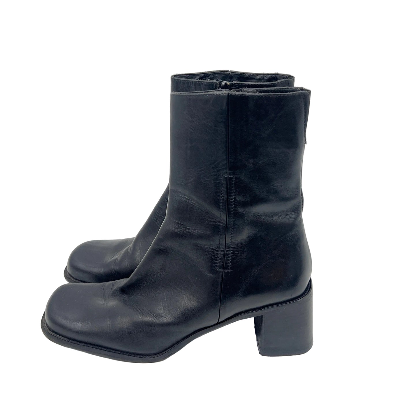 Vintage Bravo Browns Leather Square Toe Heels Boots