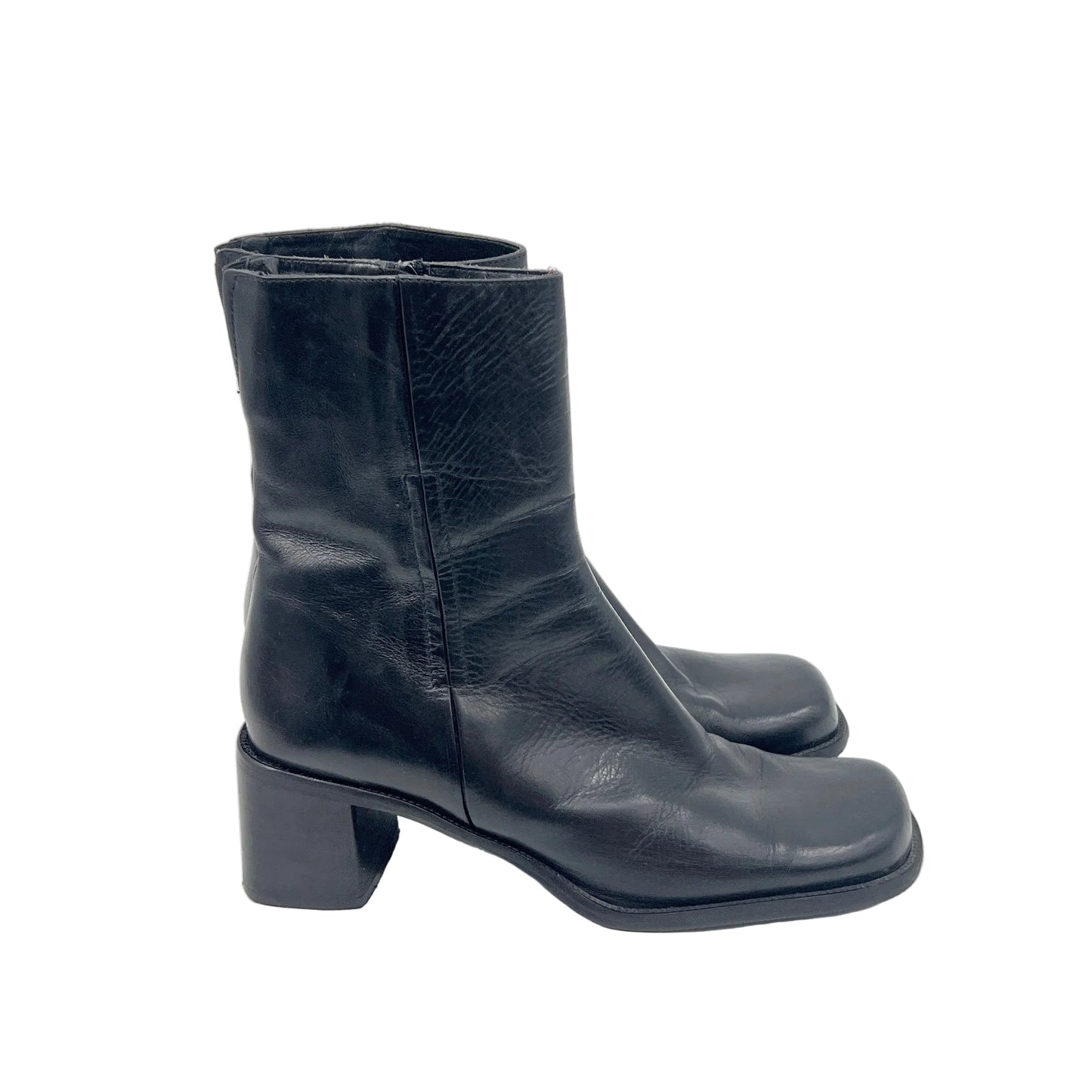 Vintage Bravo Browns Leather Square Toe Heels Boots