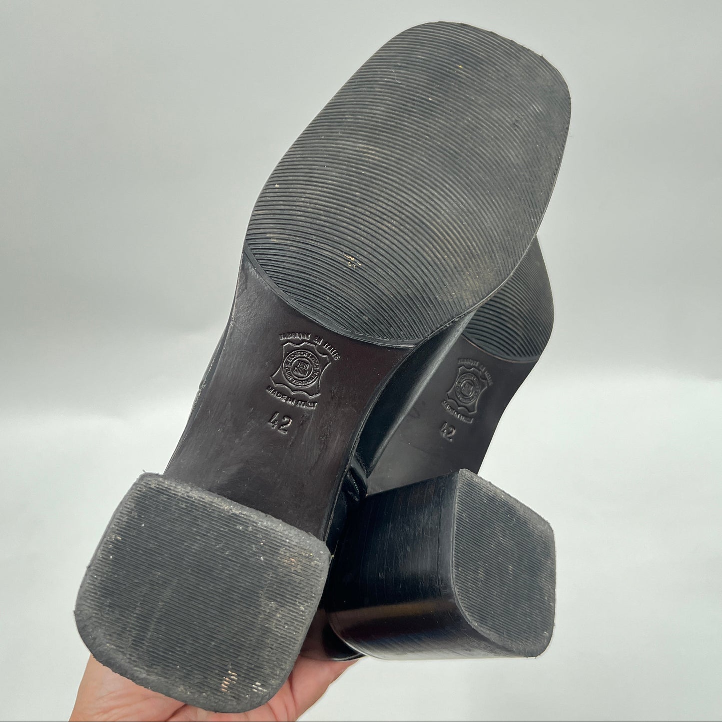 Vintage Bravo Browns Leather Square Toe Heels Boots