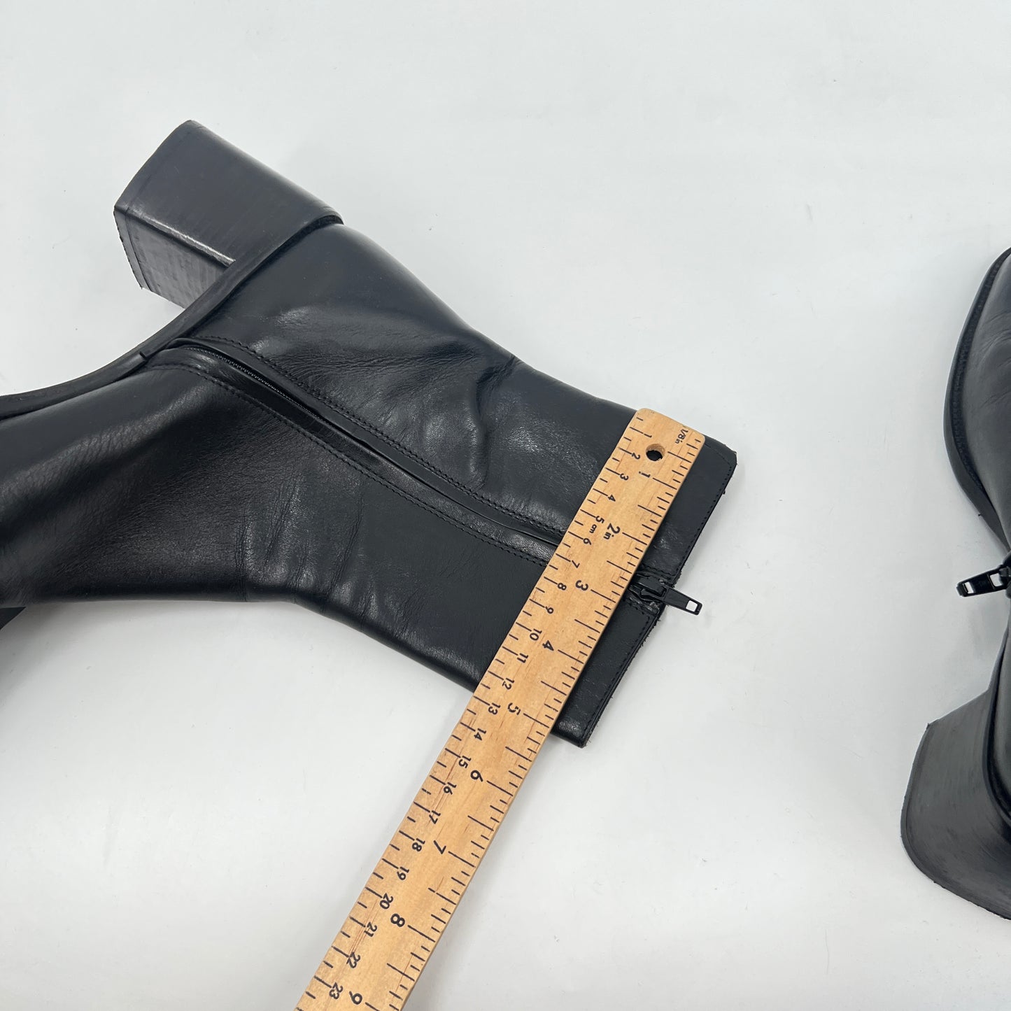 Vintage Bravo Browns Leather Square Toe Heels Boots