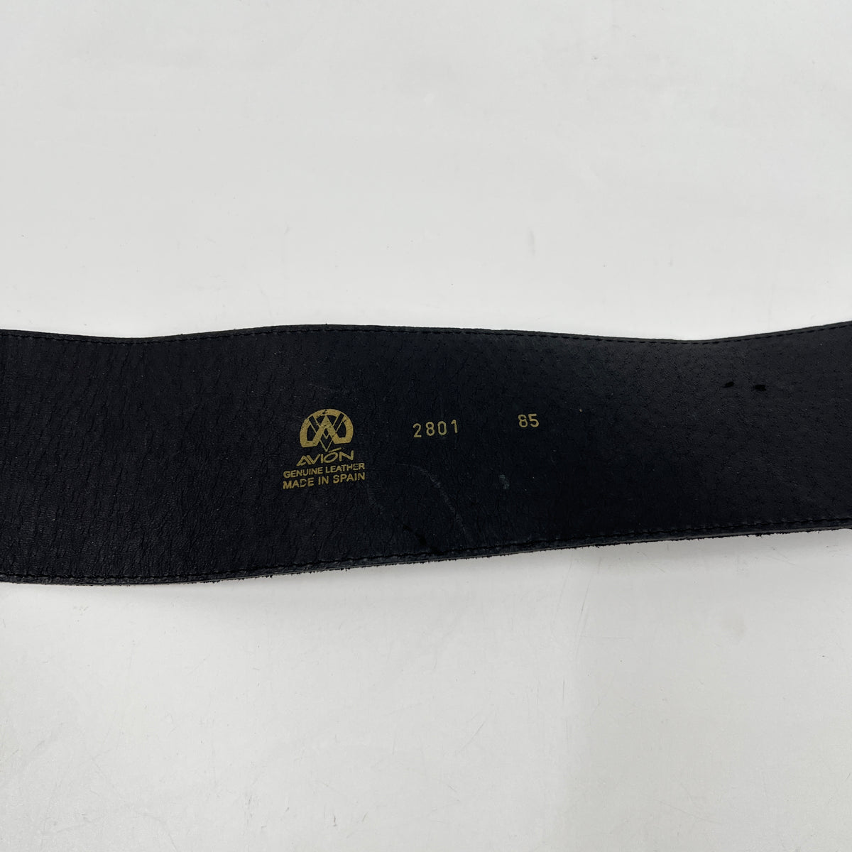 Avion Genuine Leather Metal Buckle Wide Belt