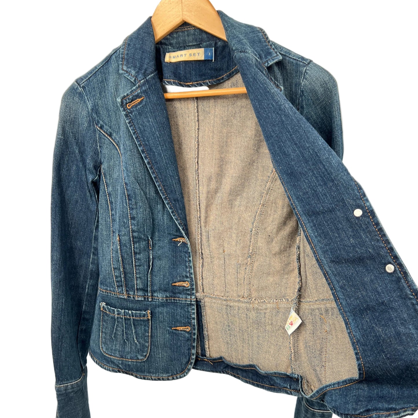 Y2K Smart Set Denim Fitted Blazer