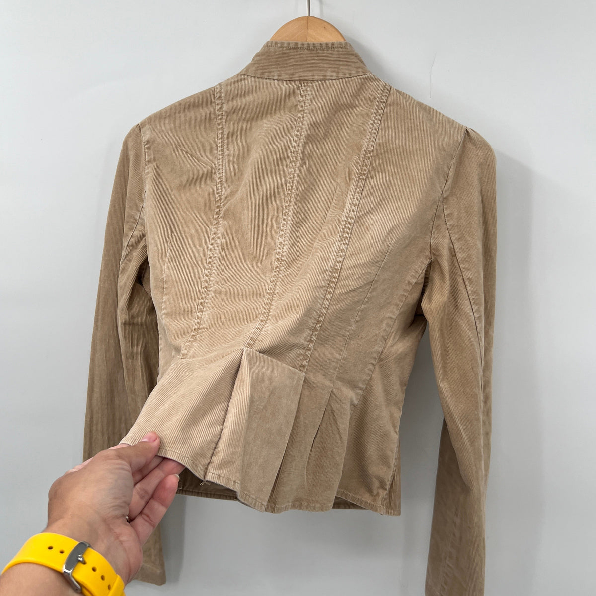 Y2K Gap Corduroy Fitted Pleaded Back Blazer Jacket