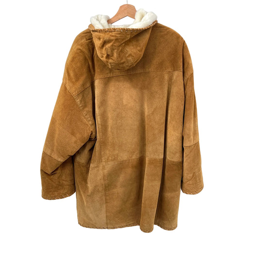 Vintage Annex Suede Leather Faux Shearling Coat Jacket