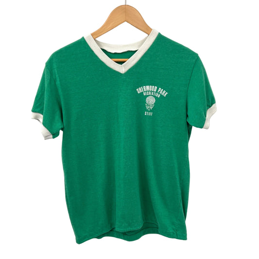 Vintage V-neck Sherwood Park Recreation Staff T-shirt