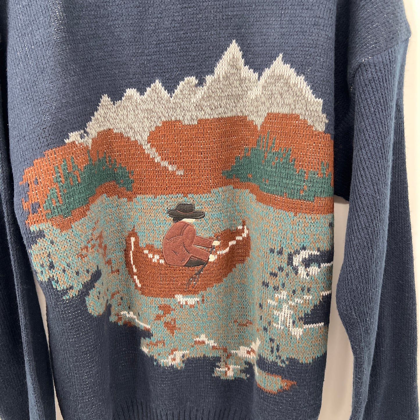 Vintage Knit Landscape Crewneck Sweater