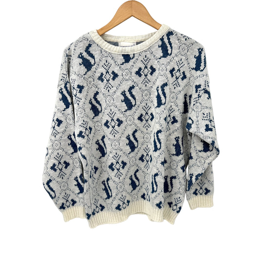 Vintage Impromptu Squirrel Print Sweater