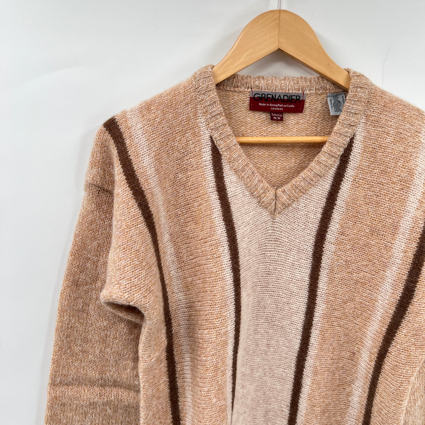 Vintage Grenadier Virgin Wool V-neck Sweater
