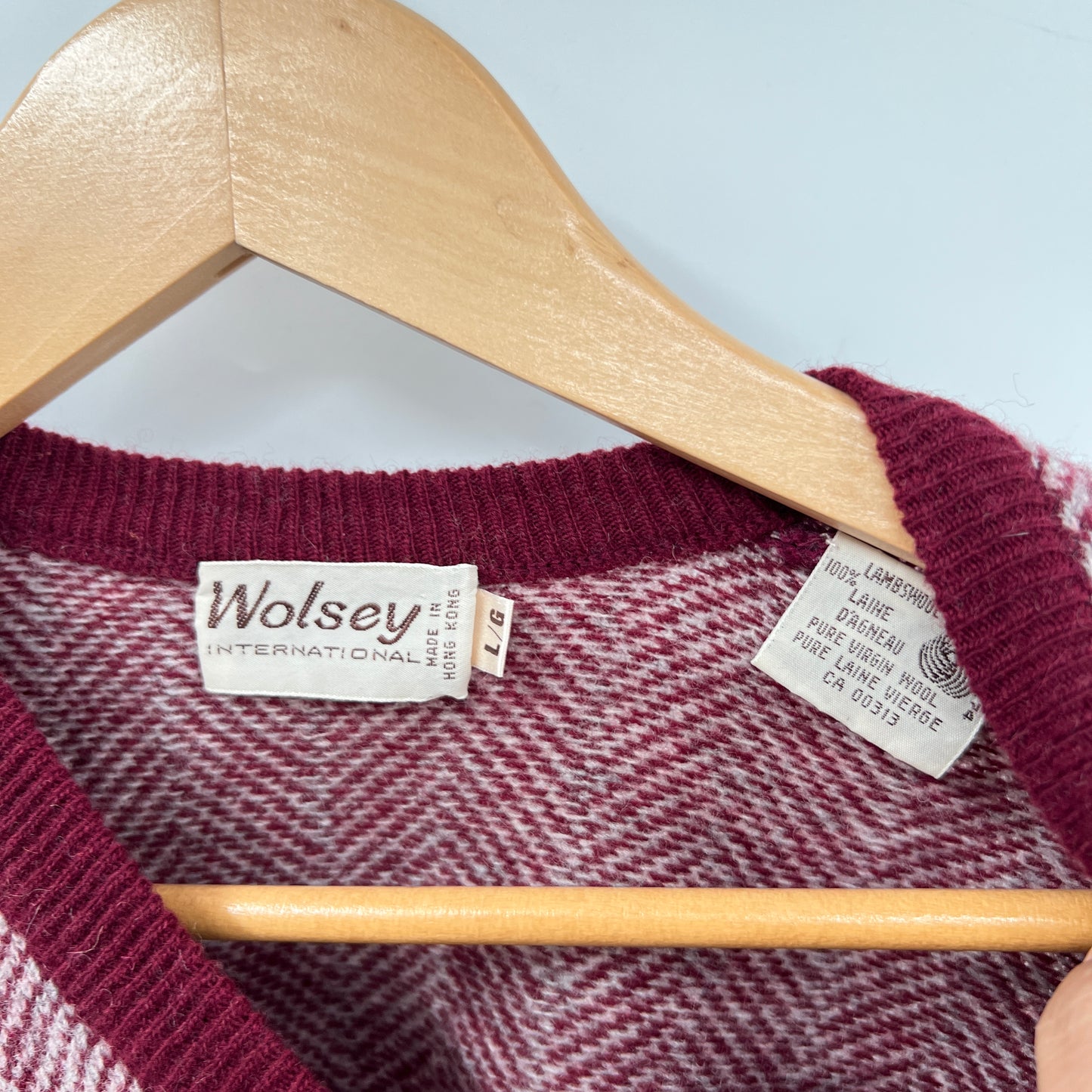Vintage Wolsey Wool V-neck Sweater