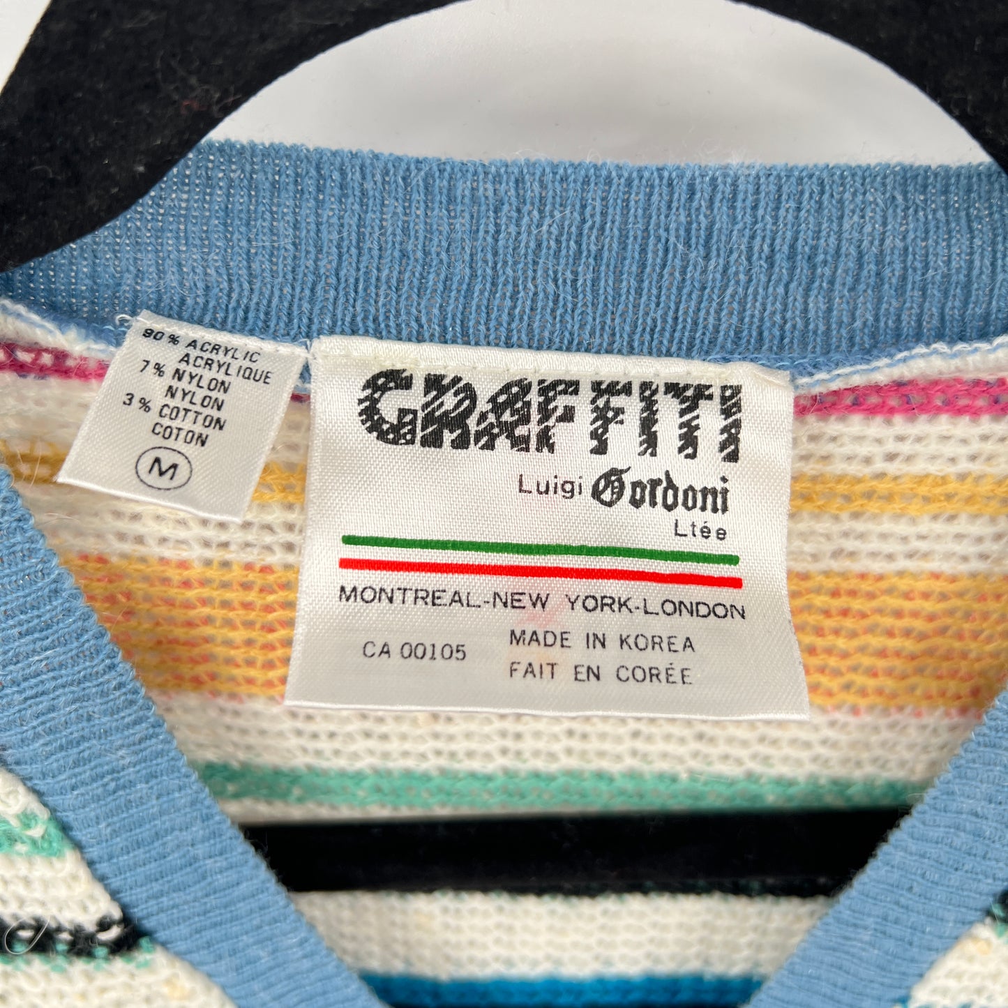 Vintage Graffiti Multicolour Stripes Knit Sweater