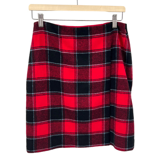 Talbots Wool Blend Faux Wrap Mini Skirt