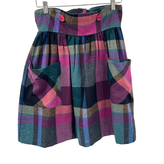 Vintage New View Plaid Mini Skirt