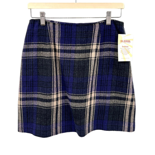 Vintage Emblem Plaid Mini Skirt