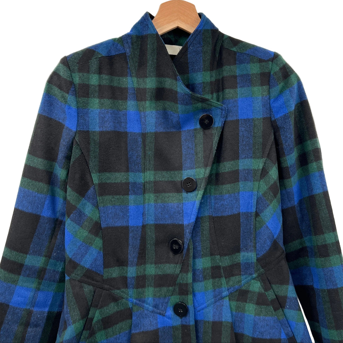 Kersh Plaid Twist Swing Style Ligth Coat