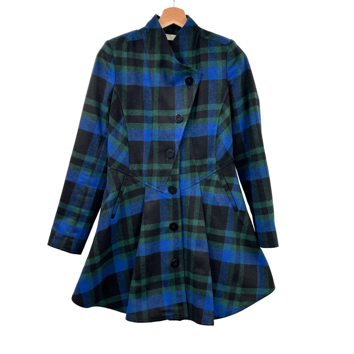 Kersh Plaid Twist Swing Style Ligth Coat