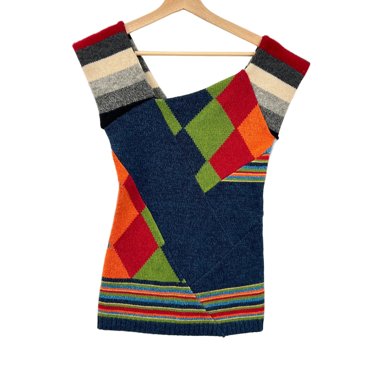 Preloved Handcut Reclaim Wool Sweater Top Vest