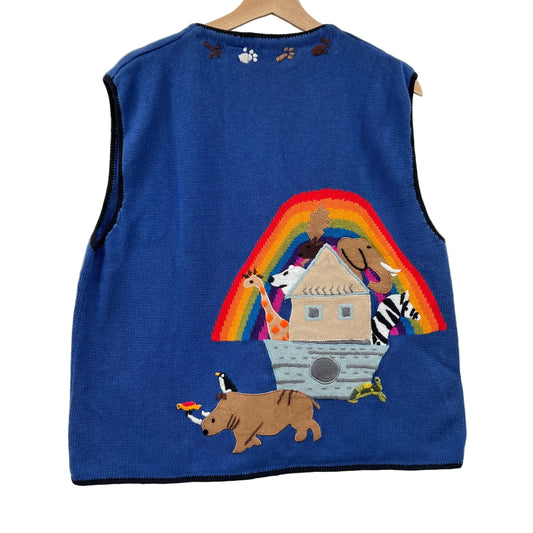 Vintage Belle Pointe Animal's Ark  Patch Work Sweater Vest