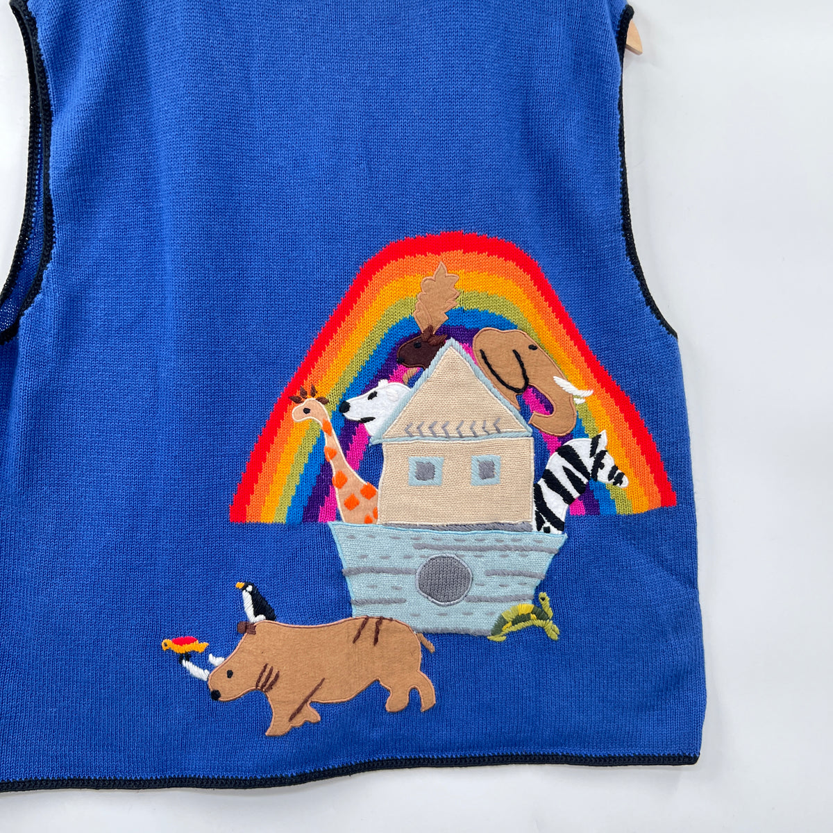 Vintage Belle Pointe Animal's Ark  Patch Work Sweater Vest