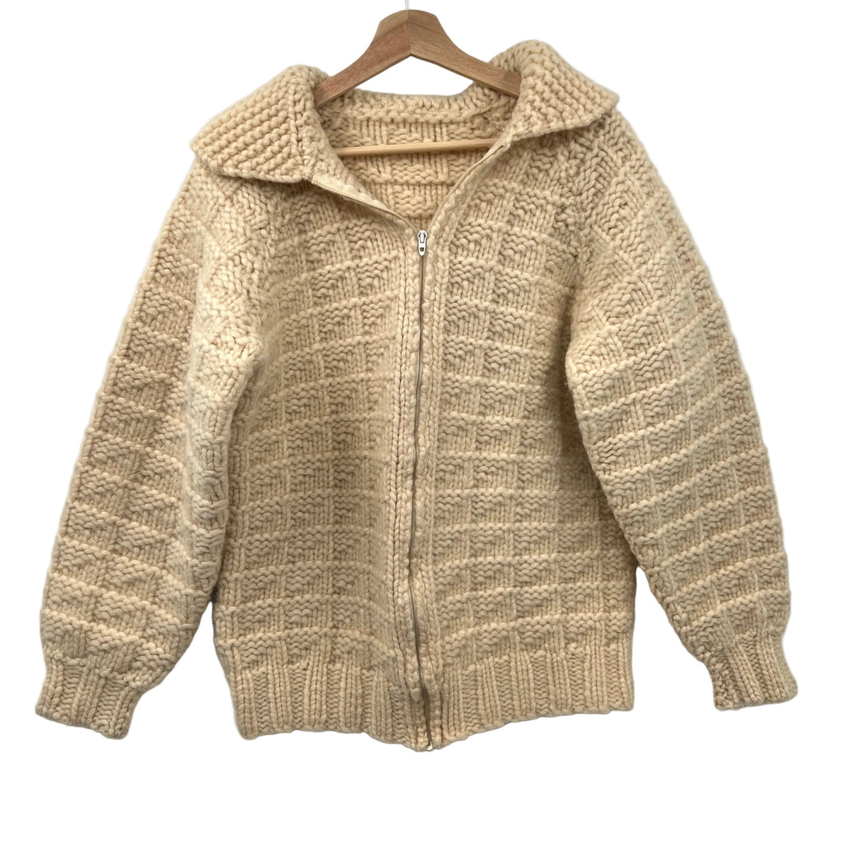 Vintage Wool Chunky Knit Unisex Cardigan