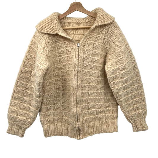 Vintage Wool Chunky Knit Unisex Cardigan