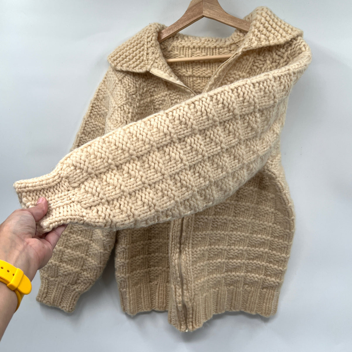 Vintage Wool Chunky Knit Unisex Cardigan