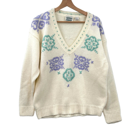 Vintage Separate Acrylic V-neck Sweater