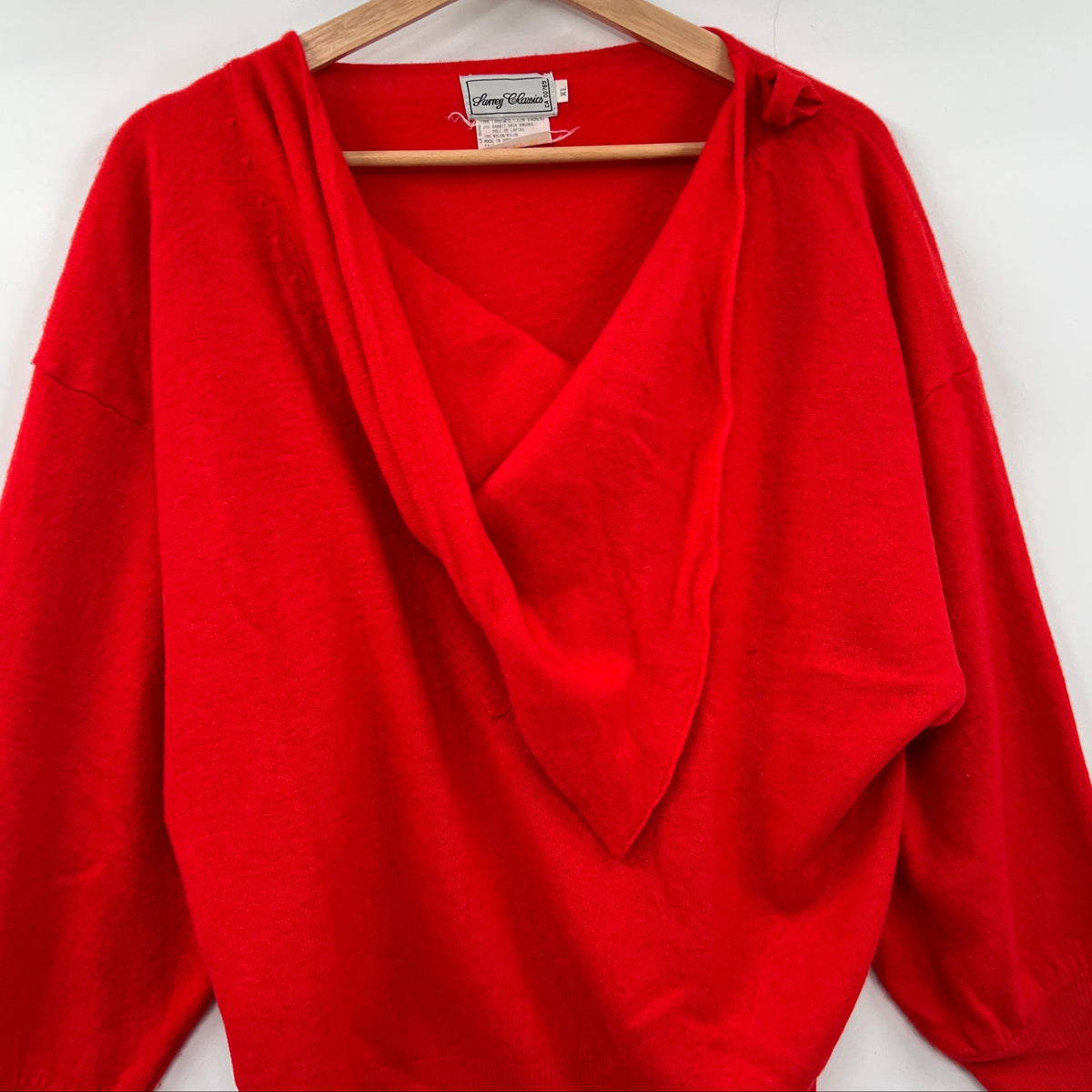 Vintage Wool Angora Blend Neckerchief Sweater
