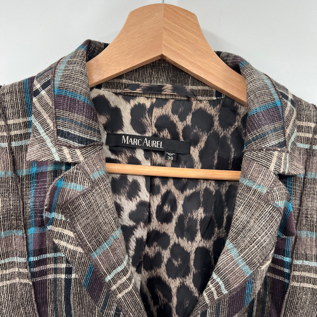 Marc Aurel Wool Blend Plaid Blazer