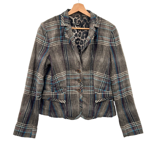 Marc Aurel Wool Blend Plaid Blazer
