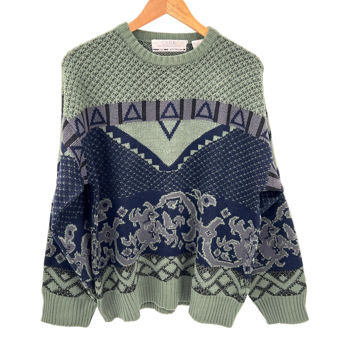 Vintage Club International Crewneck Knit Sweater