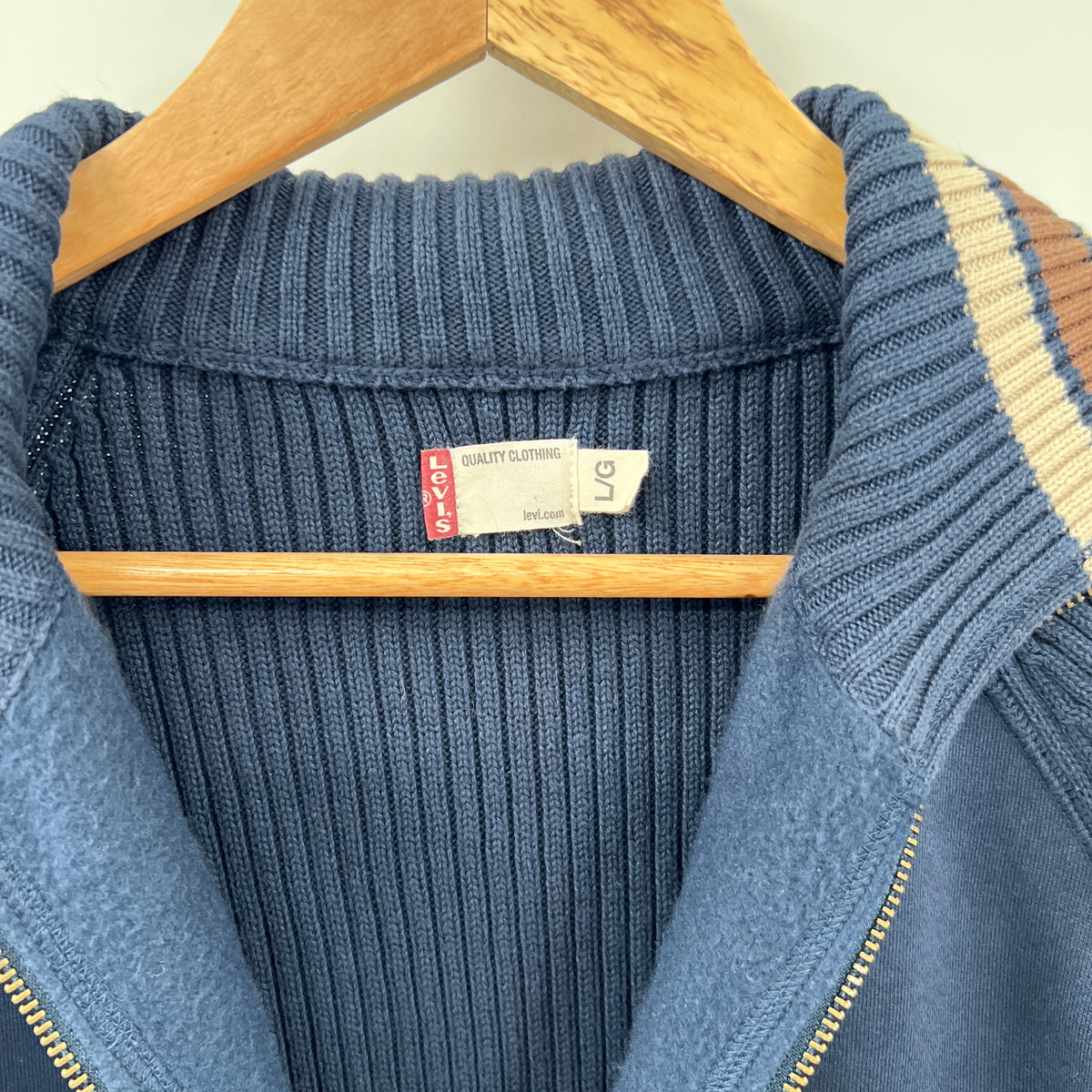 Y2K Levi's Ribbed Knit Full Zip Cardigan Sweater