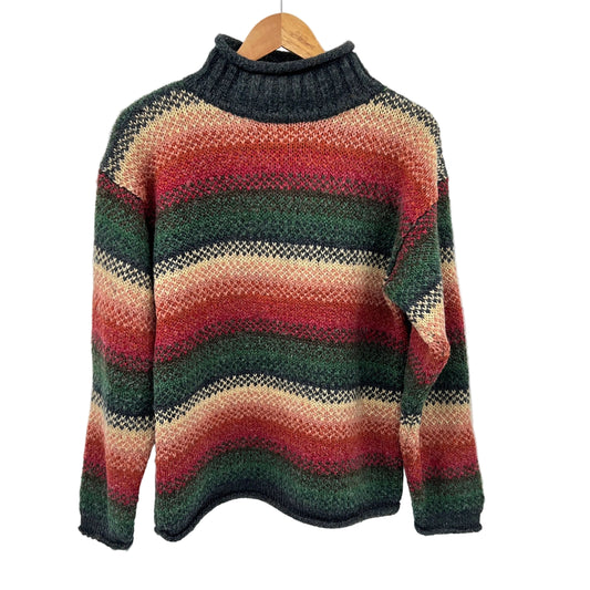 Vintage Principles Mock Neck Multi Colour Knit Sweater