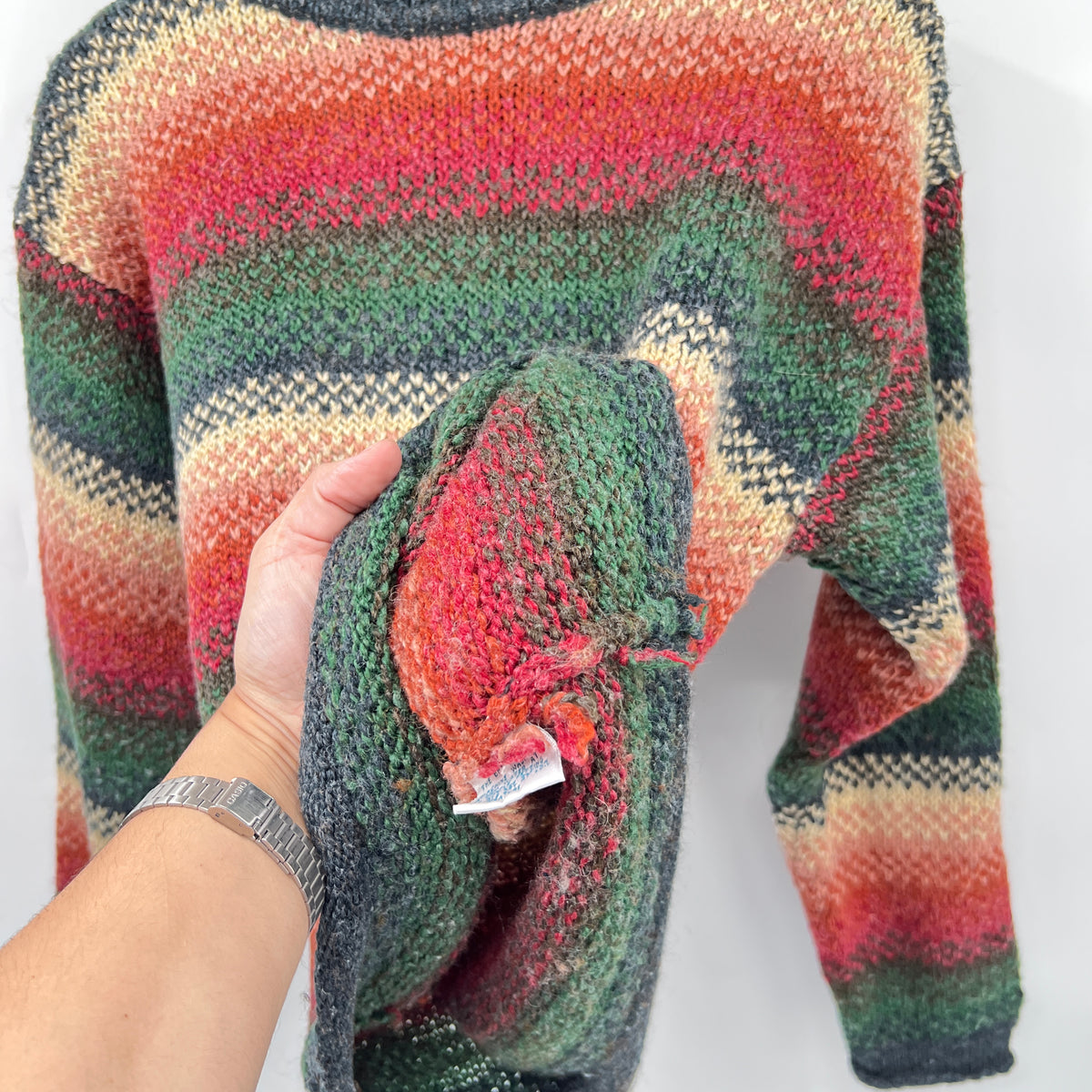 Vintage Principles Mock Neck Multi Colour Knit Sweater