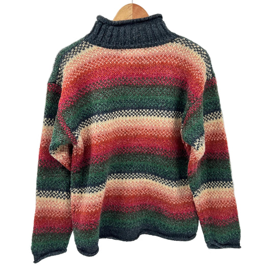 Vintage Principles Mock Neck Multi Colour Knit Sweater