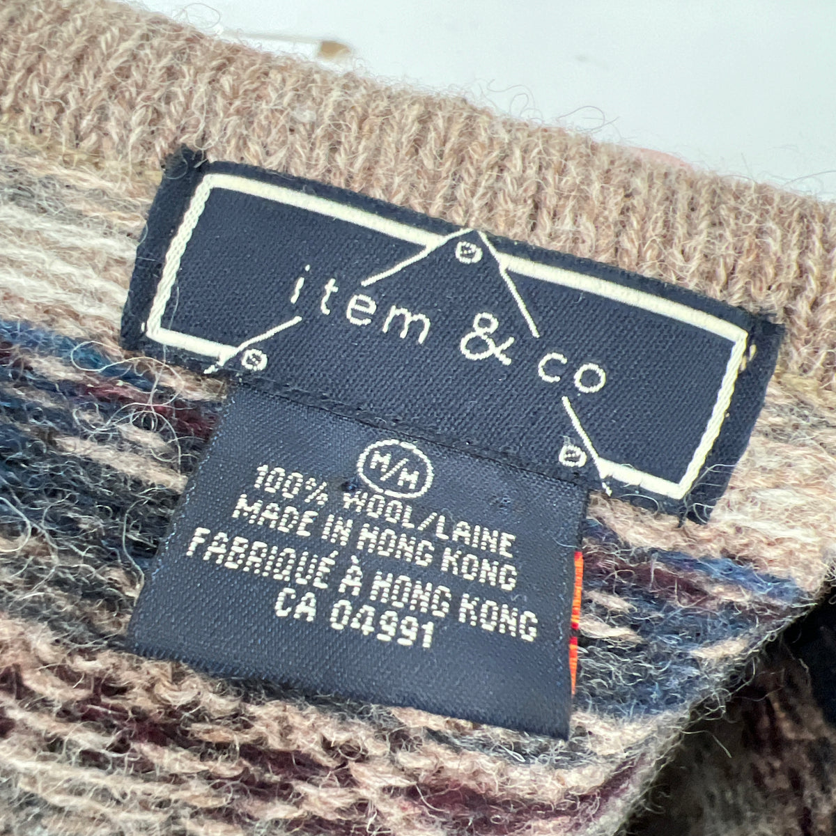Vintage Item & co Fair Isle Style Wool Cardigan