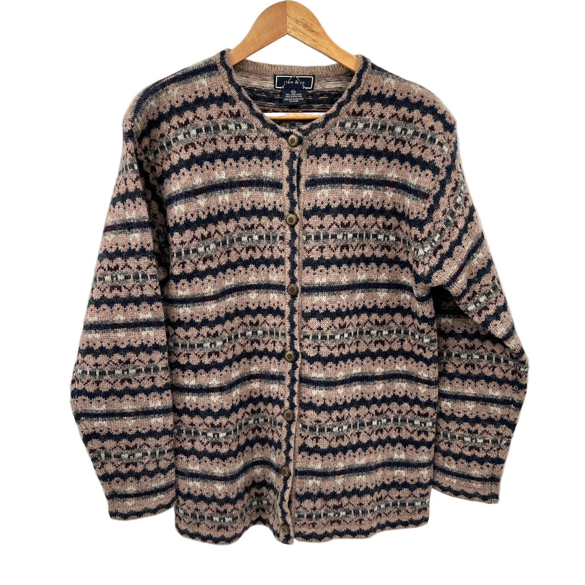 Vintage Item & co Fair Isle Style Wool Cardigan