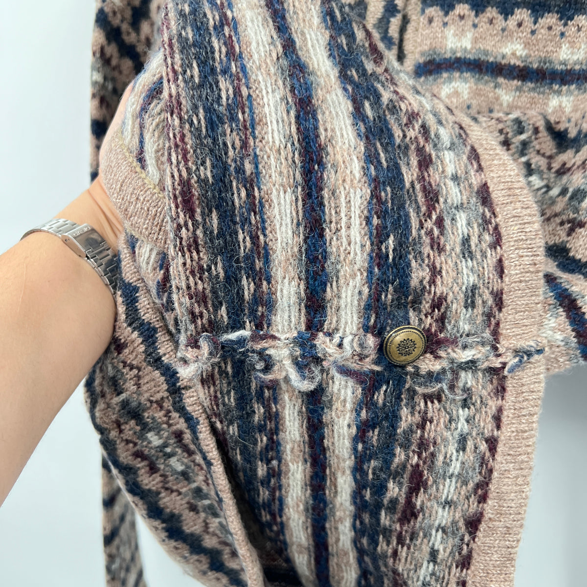 Vintage Item & co Fair Isle Style Wool Cardigan