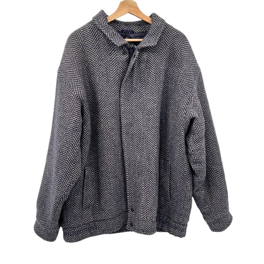 Vintage Herringbone Wool Blend Quilted Liner Jacket