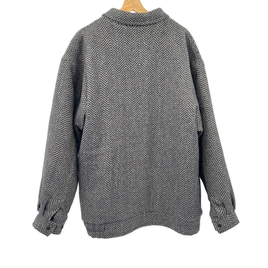 Vintage Herringbone Wool Blend Quilted Liner Jacket