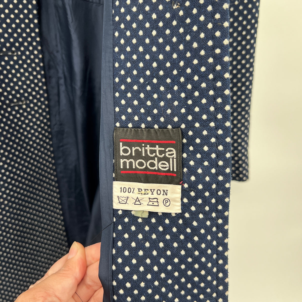 Vintage Britta Modell Rayon Polka Dots Coat