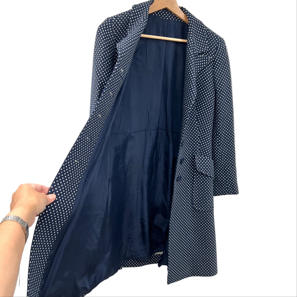 Vintage Britta Modell Rayon Polka Dots Coat