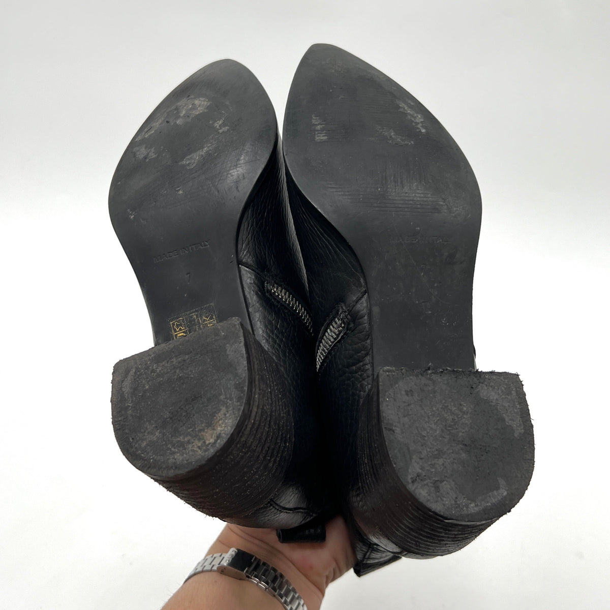 Eileen Fisher Pointy Toe Leather Ankle Boots
